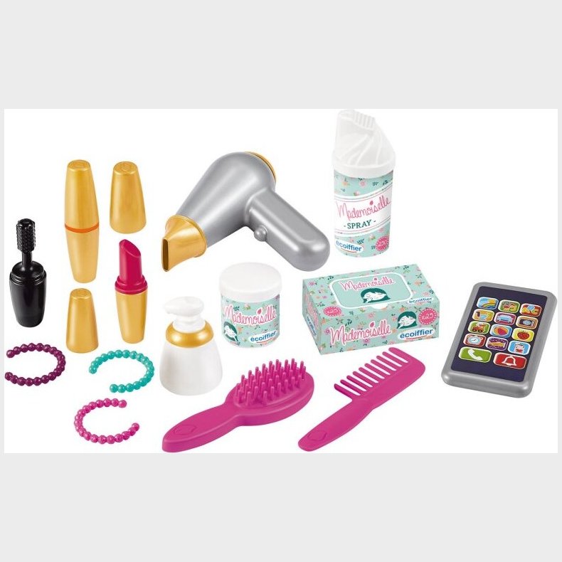 Legetjs Makeup Og Hrprodukter I Kuffert - 14 Dele