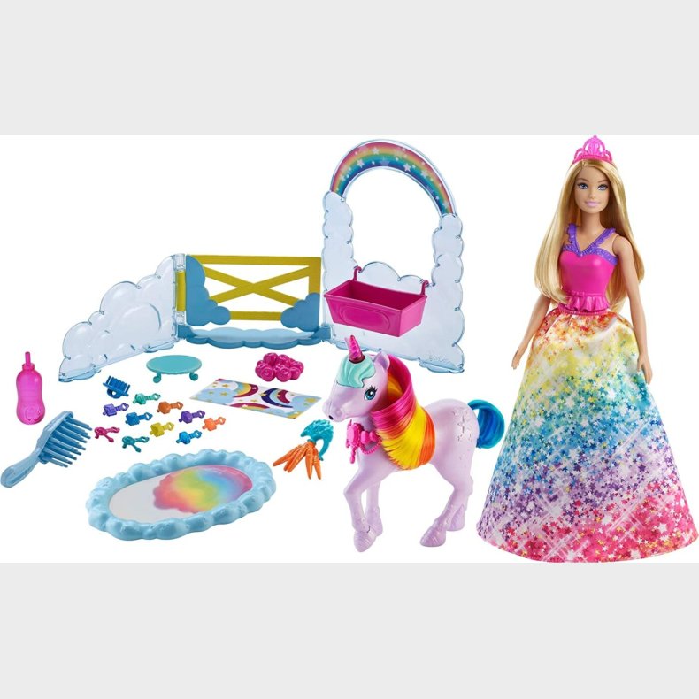 Barbie Dukke - Enhjrning Legest - Rainbow Potty - 22 Dele