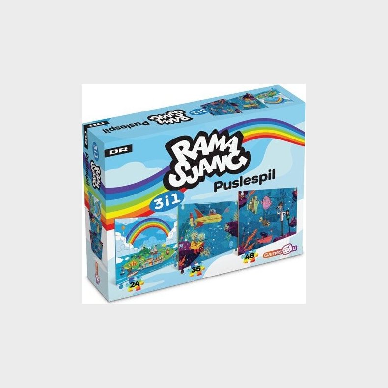 Ramasjang 3-i-1 Puslespil - Havbunden - 24, 35 + 48 Brikker