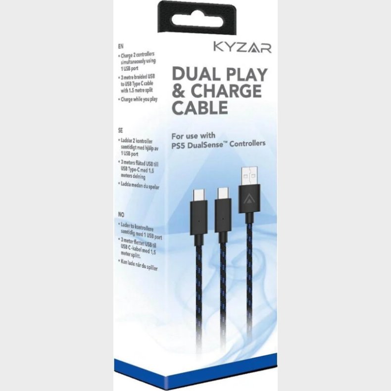 Ps5 Dualsense Controller Oplader Kabel - Dual - Kyzar