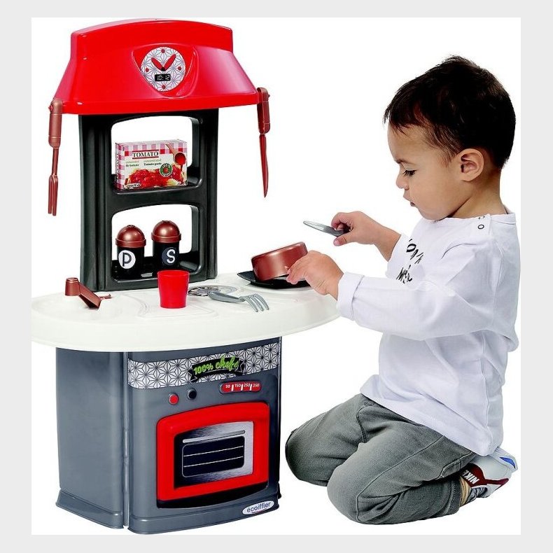 Legekkken Med Tilbehr - 13 Dele - 100% Chef - Ecoiffier