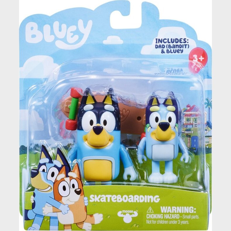 Bluey Figurer - Bluey &amp; Bingo - Skateboard