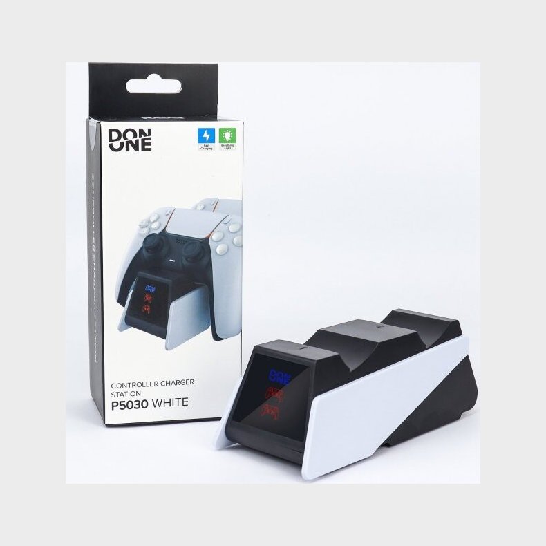 Ps5 Controller Ladestation - Sort Hvid - Don One P5030