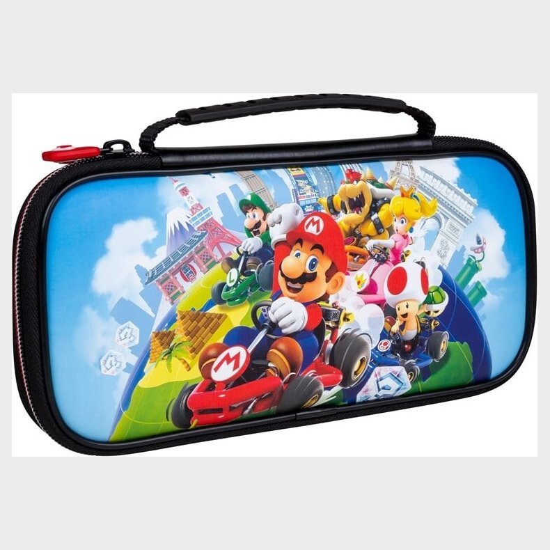 Nintendo Switch Lite - Mario Kart Case Med Hndtag - Sort Bl