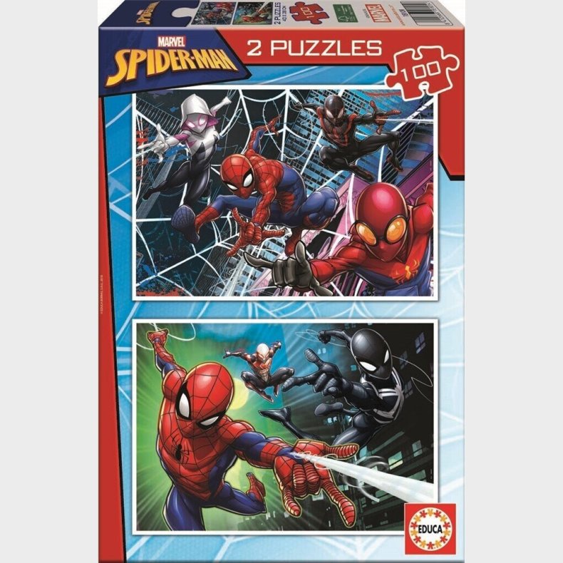 Spider-man - Puslespil Til Brn - 2x100 Brikker - Educa