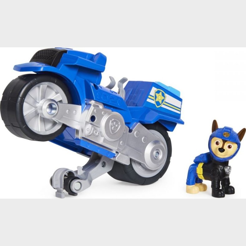 Paw Patrol Figur - Moto Pups - Chase Med Motorcykel