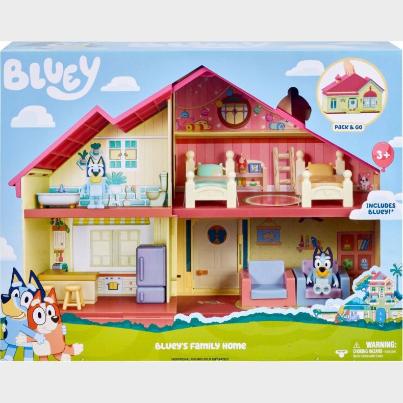 Bluey - Hus Legest - Inkl. Bluey Figur Og Mbler