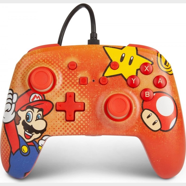 Powera - Nintendo Switch Enhanced Controller - Mario Vintage - Orange