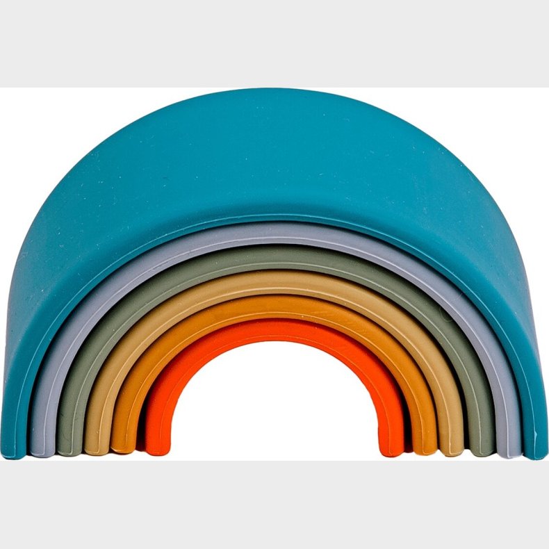 Dna - Regnbue Stablelegetj I Silikone - Natur - 6 Dele