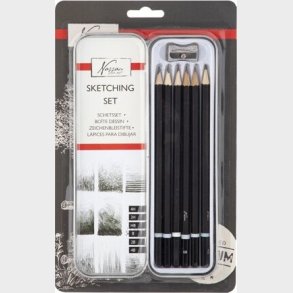 Tegnest I Metalske - 6 Blyanter Og Blyantspidser - Nassau