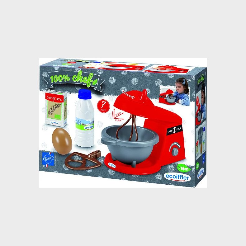 Rremaskine Legetj Med Tilbehr - 7 Dele - Ecoiffier - 100% Chef