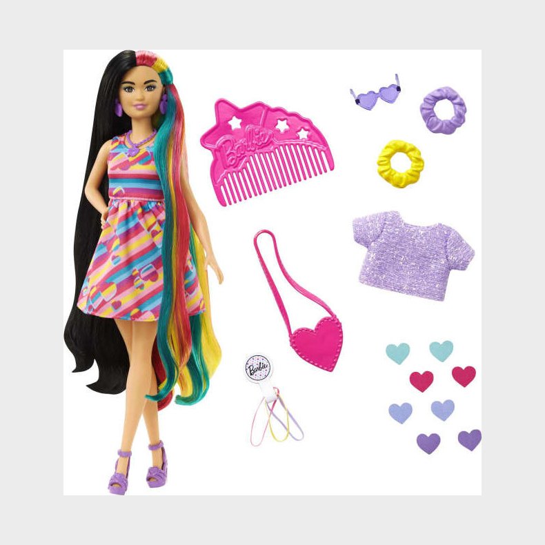 Barbie - Totally Hair - Dukke Med Hjertetema