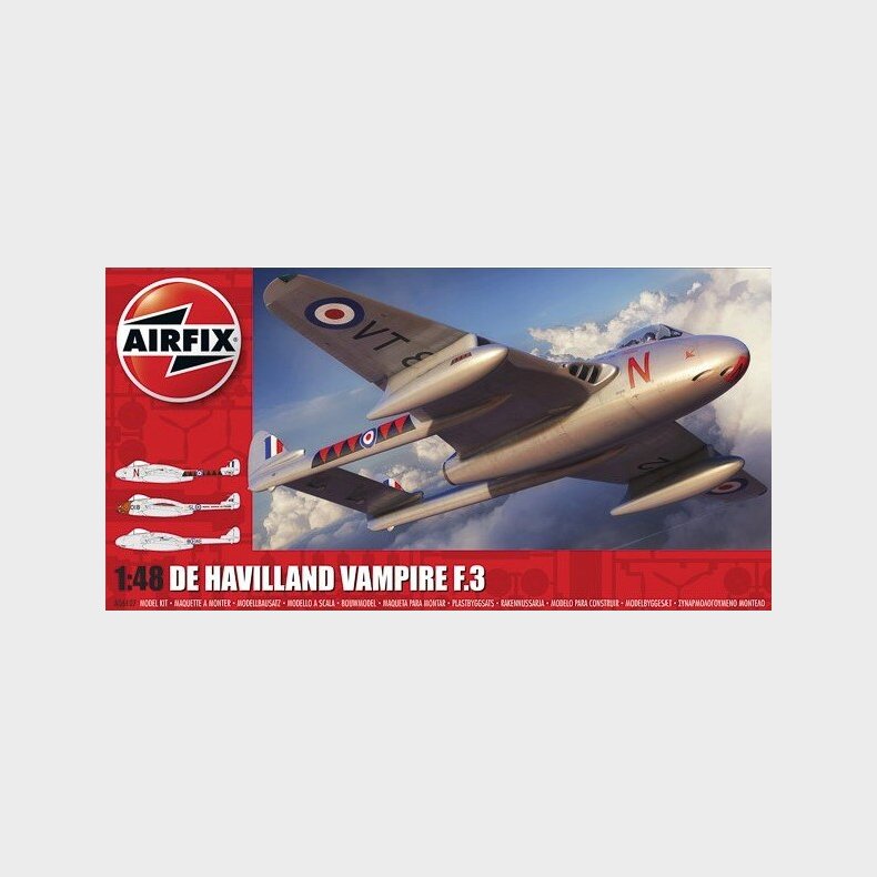 Airfix - De Havilland Vampire Fly Byggest - 1:48 - A06107