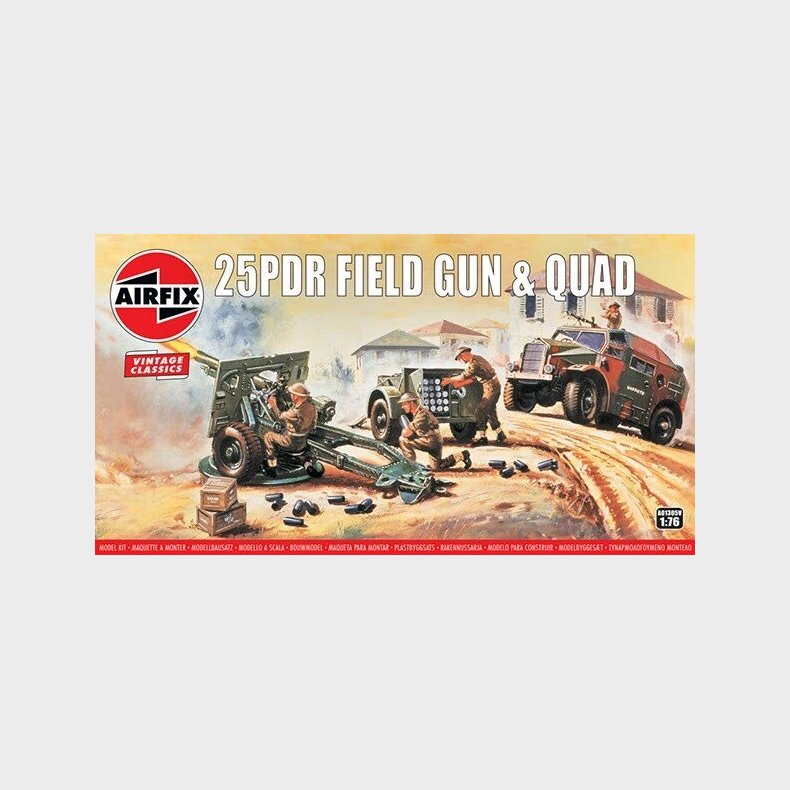 Airfix - 25pdr Field Gun &amp; Quad Byggest - 1:76 - A01305v