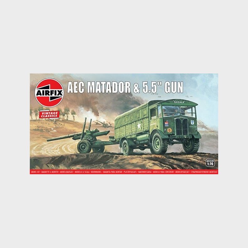 Airfix - Aec Matador + 5,5" Gun - Vintage Classics - 1:76 - A01314v