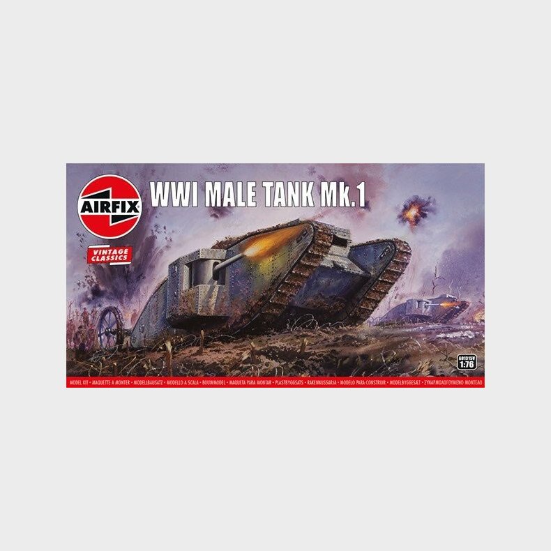 Airfix - Wwi Male Tank Byggest - Vintage Classics - 1:76 - A01315v