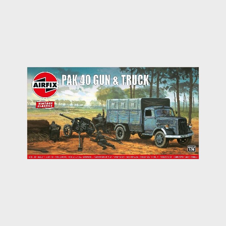 Airfix - Pak 40 Gun + Truck - Vintage Classics - 1:76 - A02315v