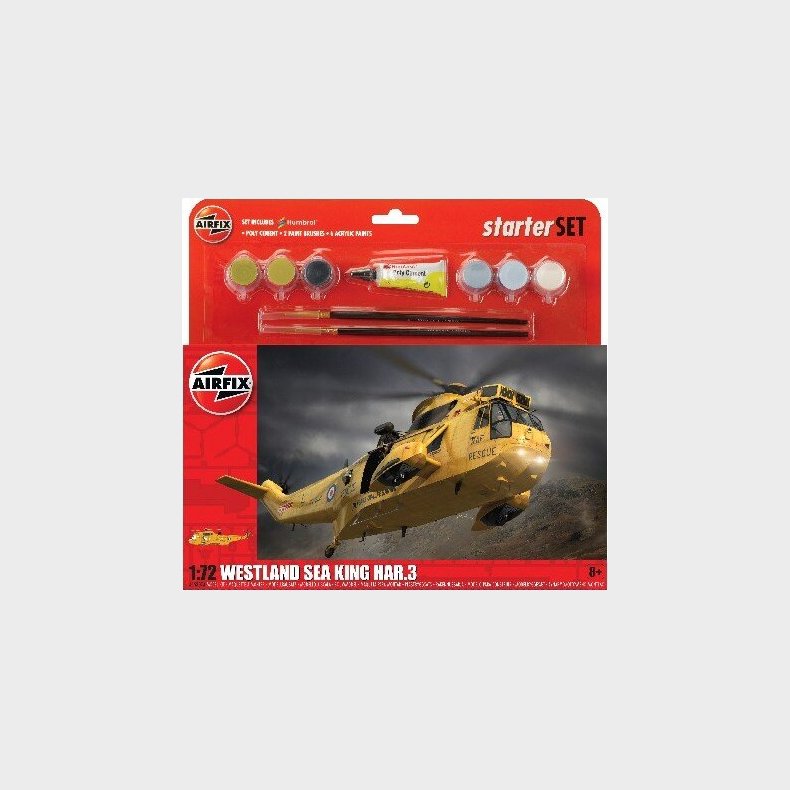 Airfix - Westland Sea King Helikopter Byggest Inkl. Maling - 1:72 - A55307a