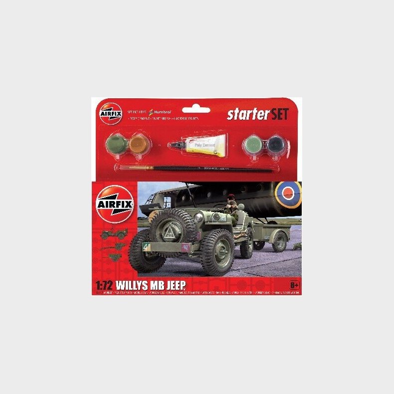 Airfix Starter Set - Willys Mb Jeep - 1:72 - A55117a