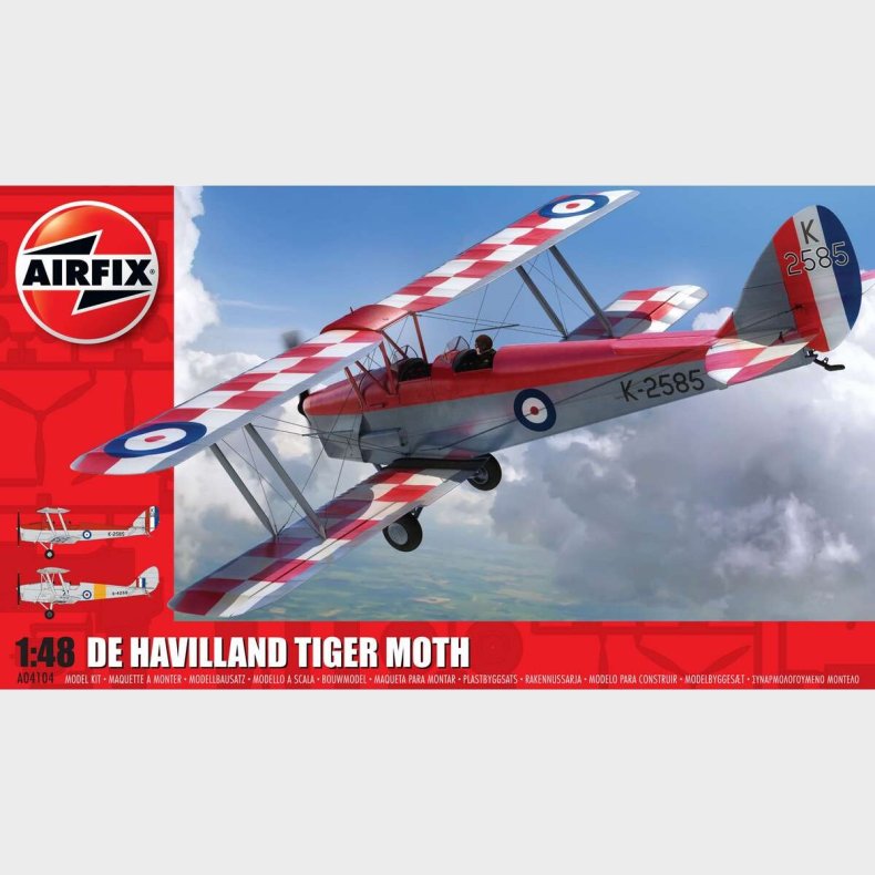 Airfix - De Havilland Tiger Moth Fly Byggest - 1:48 - A04104