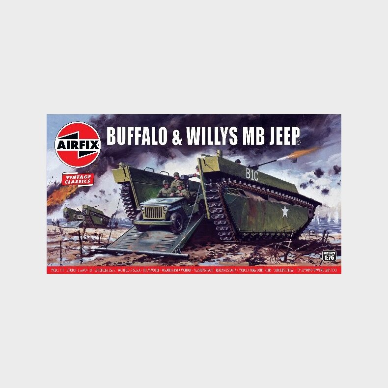 Airfix - Buffalo &amp; Willys Mb Jeep Byggest - 1:76 - A02302v