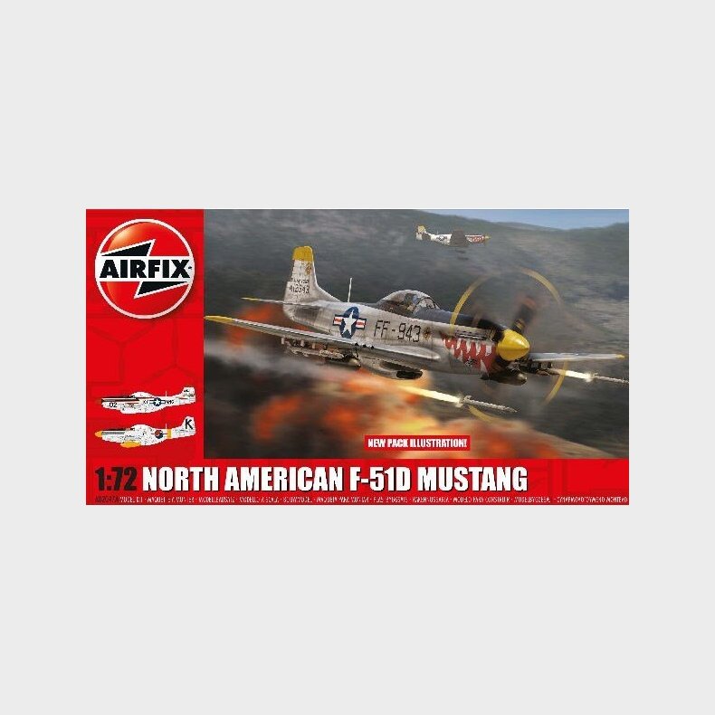 Airfix - North American F-51d Mustang Fly Byggest - 1:72 - A02047a