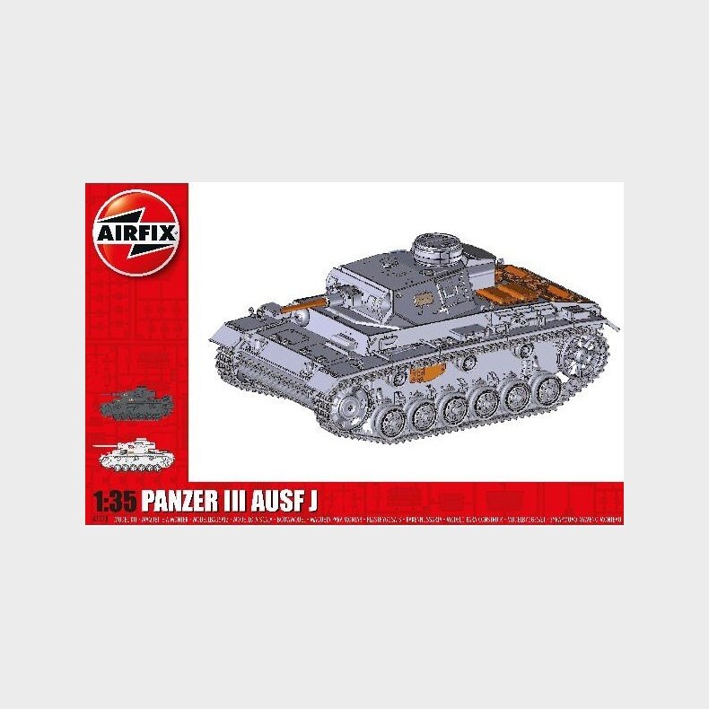 Airfix - Panzer Iii Ausf J Modeltank Byggest - 1:35 - A1378