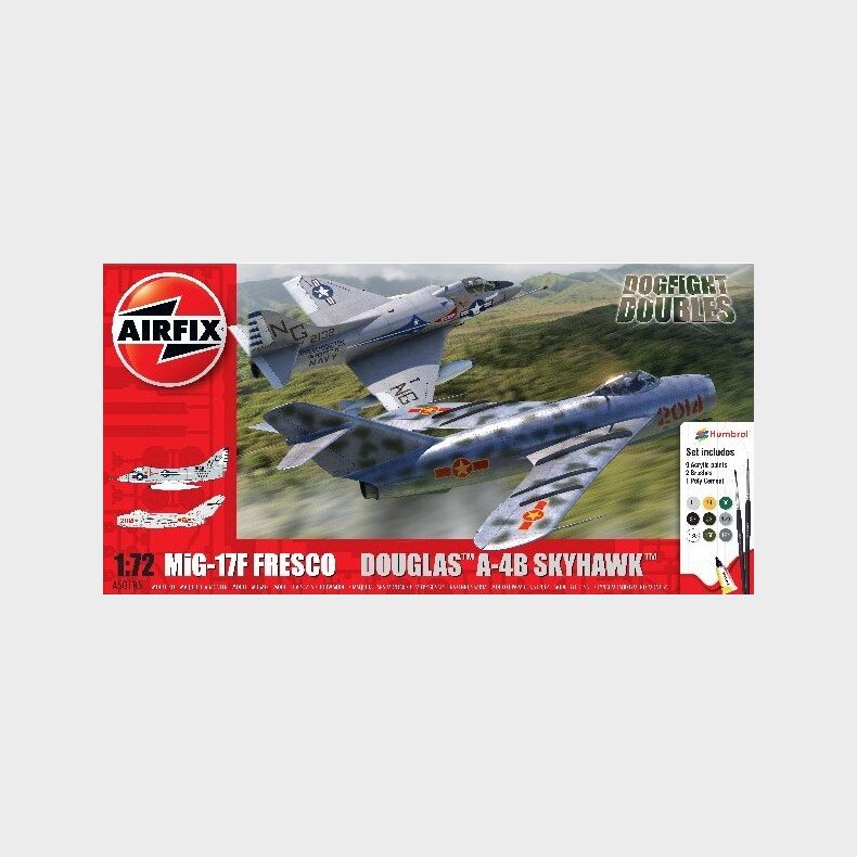 Airfix - Mig-17f Fresco + Douglas A-4b Fly Byggest - Dogfight Doubles - 1:72 - A50185