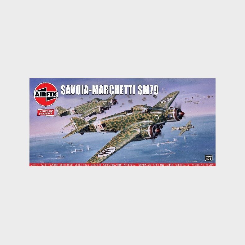 Airfix - Savoia Marchetti Sm79 Fly Byggest - 1:72- Vintage Classics - A04007v