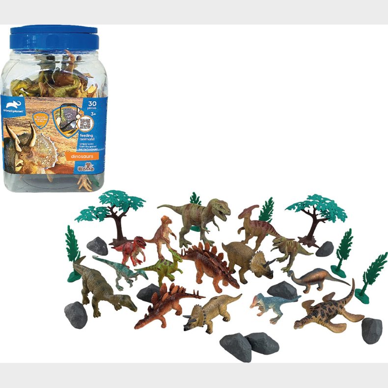 Dinosaur Figurer - 30 Stk I Btte - Med Ar Funktion - Wenno