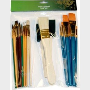 Penselst Med 25 Stk Til Akryl Og Oliemaling - Artino