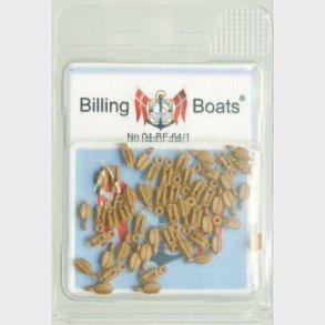 Billing Boats Fittings - Blokke - Enkelt - 5 Mm - 50 Stk