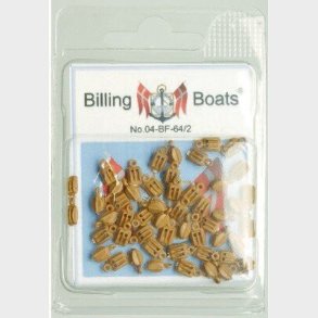 Billing Boats Fittings - Blokke - Dobbelt - 5 Mm - 50 Stk