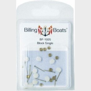 Billing Boats Fittings - Blokke - Enkelt - 7 Mm - 10 Stk