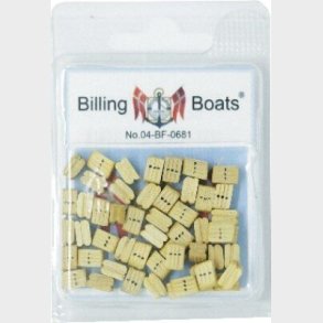 Billing Boats Fittings - Blokke - 3-dobbelt - 7,5 Mm - 50 Stk