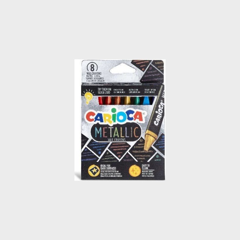 Vokskridt - Metallic - 8 Farver - Carioca