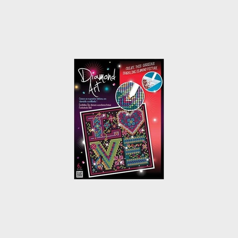 Diamond Art - Love Tekst - 20 X 20 Cm