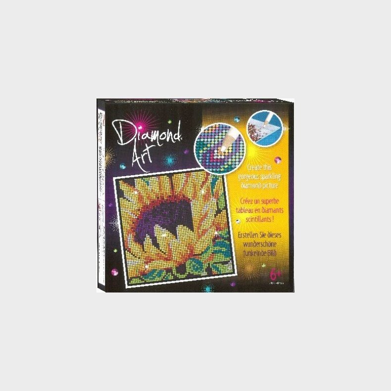 Diamond Art - Solsikke Blomst - 20 X 20 Cm