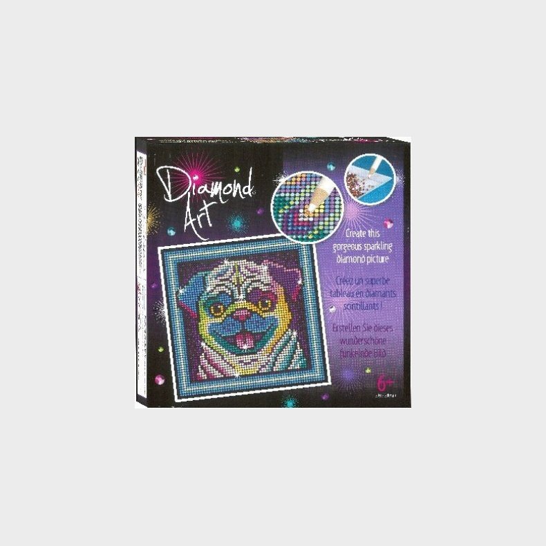 Diamond Art - Mops Hund - 20 X 20 Cm