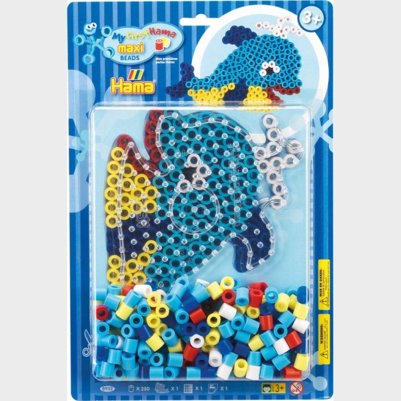 Hama Maxi Perler - Hval Perlest - 250 Perler - 8932