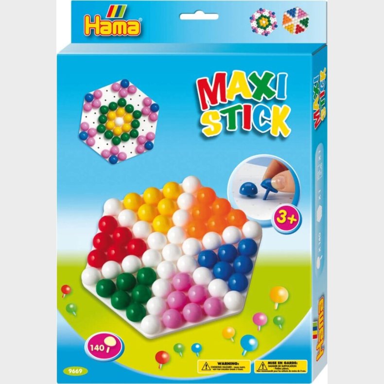 Hama Maxi Stick - Hexagonal Plade Med 140 Stifter - 9669