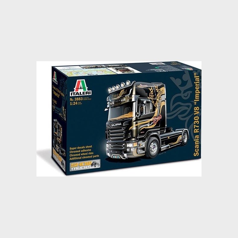 Italeri - Scania R730 V8 Topline Imperial Lastbil Byggest - 1:24 - 3883