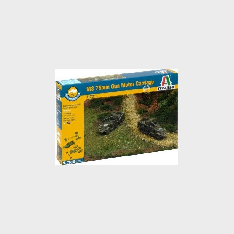 Italeri - M3 75mm Gun Motor Carriage Byggest - 1:72 -7510