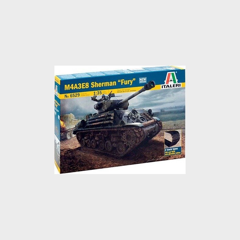 Italeri - M4a3e8 Sherman Fury Tank Byggest - 1:35 - 6529