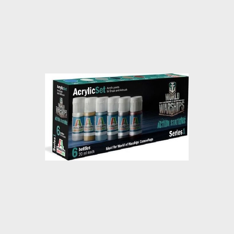 Italeri - World Of Warships Maling St Til Modelhobby - 6x20 Ml