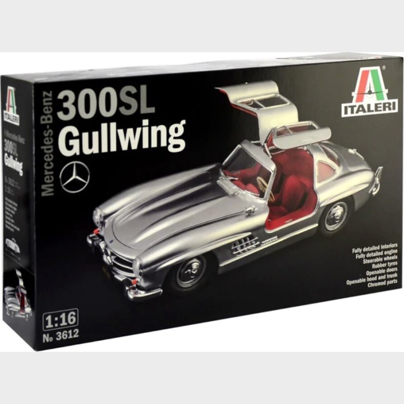 Italeri - Mercedes Benz 300sl Gullwing Bil Byggest - 1:16 - 3612