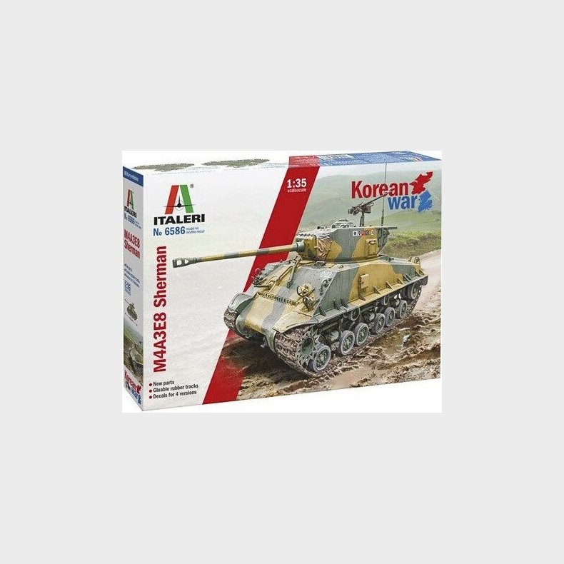 Italeri - M4a3e8 Sherman Tank Byggest - 1:35 - 6586