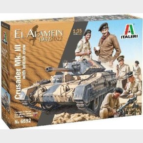 Italeri - Crusader Mk. Iii Tank Byggest Inkl. Figurer - El Alamein - 1:35 - 6592