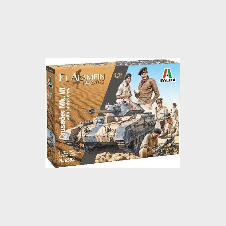 Italeri - Crusader Mk. Iii Tank Byggest Inkl. Figurer - El Alamein - 1:35 - 6592