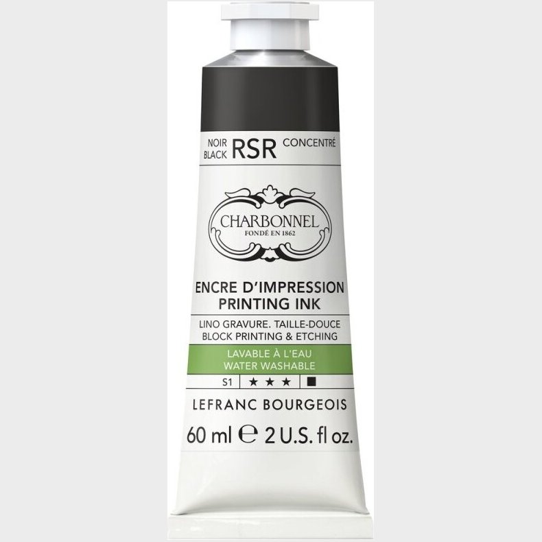 Charbonnel - Printing Ink Blk - Sort Rsr 60 Ml